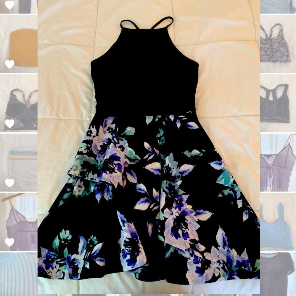 SPEECHLESS BLACK AND FLOWERED DRESS! size 5